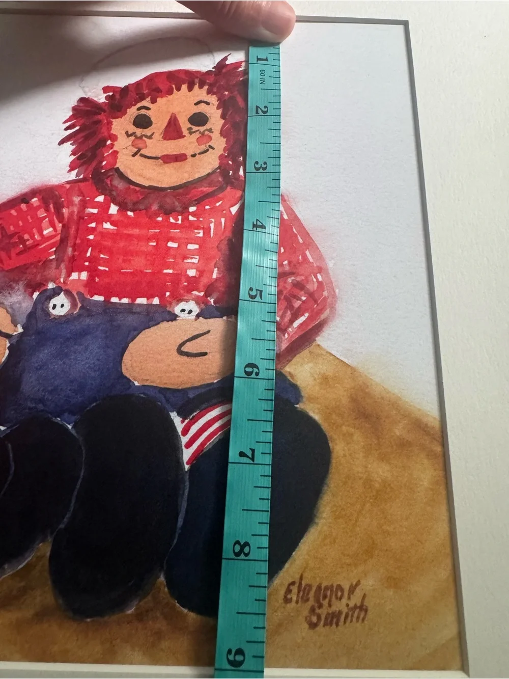 Eleanor Smith Signed Raggedy Ann and Andy Matted Art Print 12” x 10” - Picture 9 of 10